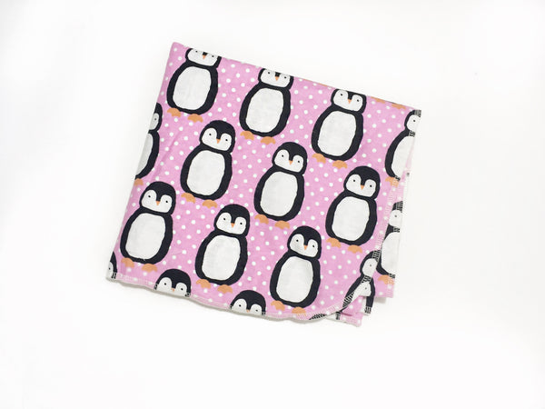 Pink Penguin Swaddle