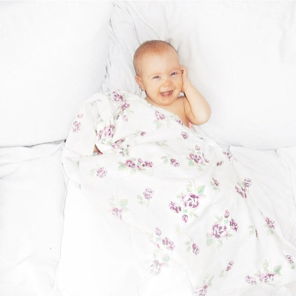 Pixel Rose Flannel Swaddle