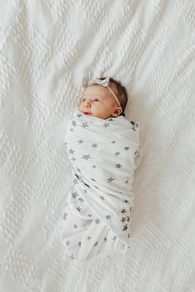 Grey Stars Muslin Swaddle