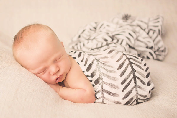 The Painted Herringbone Muslin Swaddle