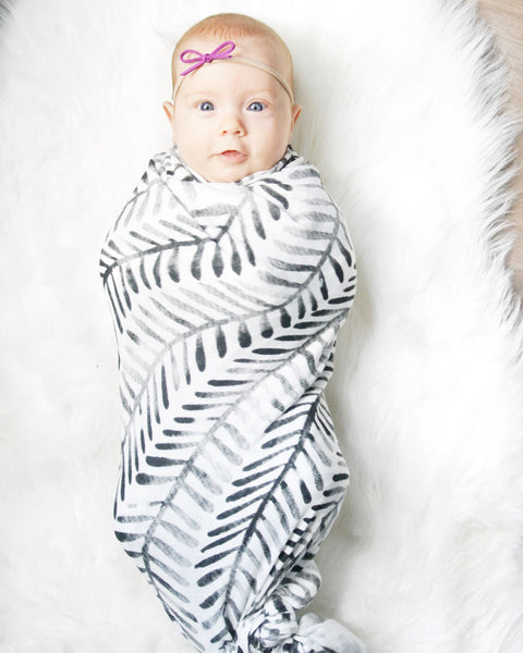 The Painted Herringbone Muslin Swaddle